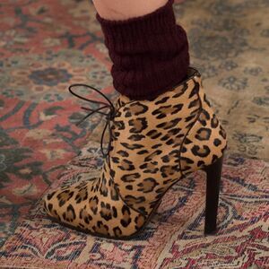Ralph Lauren Fall Runway Collection Made in Italy Cayla Leopard Haircalf Boot